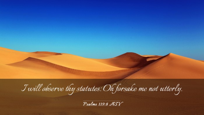 Picture 03 - Psalms 119:8 ASV Desktop Wallpaper - I will observe thy statutes: Oh forsake me not - Desktop Bible Verse Wallpaper