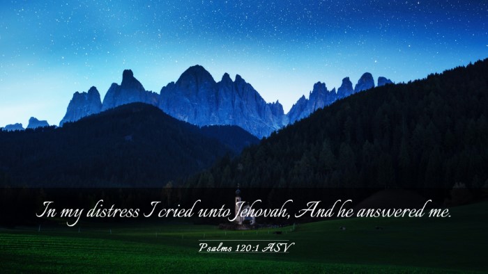 Picture 03 - Psalms 120:1 ASV Desktop Wallpaper - In my distress I cried unto Jehovah, And he - Desktop Bible Verse Wallpaper