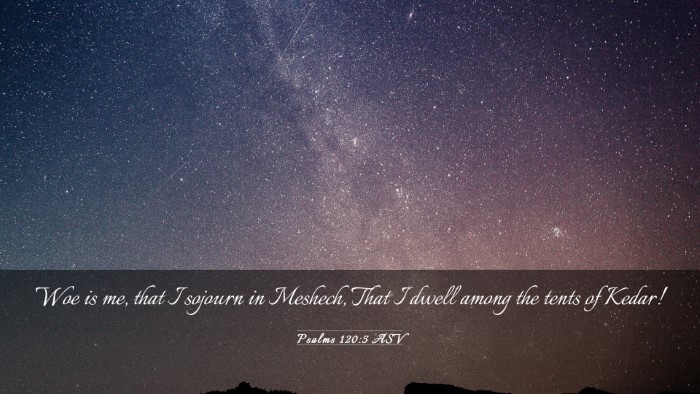 Picture 03 - Psalms 120:5 ASV Desktop Wallpaper - Woe is me, that I sojourn in Meshech, That I - Desktop Bible Verse Wallpaper