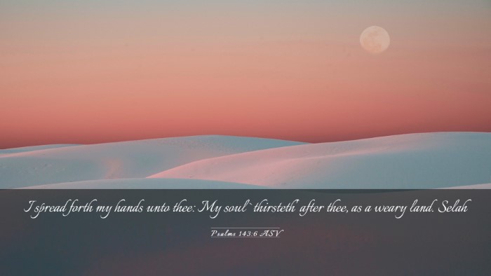 Picture 03 - Psalms 143:6 ASV Desktop Wallpaper - I spread forth my hands unto thee: My soul - Desktop Bible Verse Wallpaper