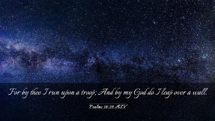 Picture 03 - Psalms 18:29 ASV Desktop Wallpaper - For by thee I run upon a troop; And by my God do - Desktop Bible Verse Wallpaper