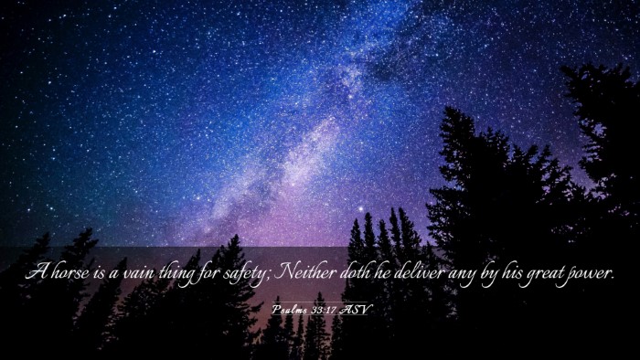 Picture 03 - Psalms 33:17 ASV Desktop Wallpaper - A horse is a vain thing for safety; Neither doth - Desktop Bible Verse Wallpaper