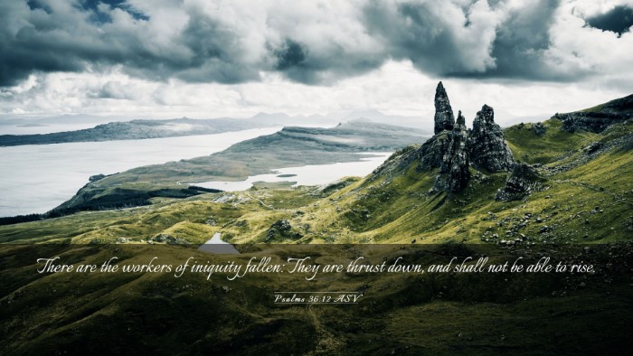 Picture 03 - Psalms 36:12 ASV Desktop Wallpaper - There are the workers of iniquity fallen: They - Desktop Bible Verse Wallpaper