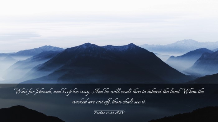 Picture 03 - Psalms 37:34 ASV Desktop Wallpaper - Wait for Jehovah, and keep his way, And he will - Desktop Bible Verse Wallpaper