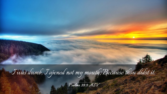 Picture 03 - Psalms 39:9 ASV Desktop Wallpaper - I was dumb, I opened not my mouth; Because thou - Desktop Bible Verse Wallpaper