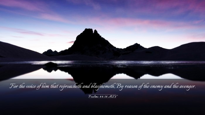 Picture 03 - Psalms 44:16 ASV Desktop Wallpaper - For the voice of him that reproacheth and - Desktop Bible Verse Wallpaper