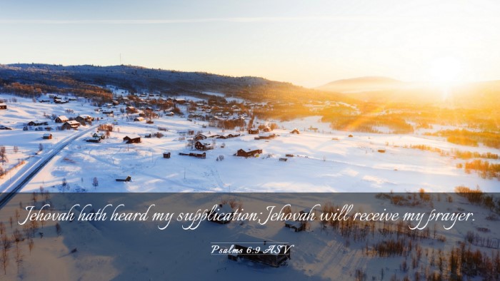 Picture 03 - Psalms 6:9 ASV Desktop Wallpaper - Jehovah hath heard my supplication; Jehovah will - Desktop Bible Verse Wallpaper