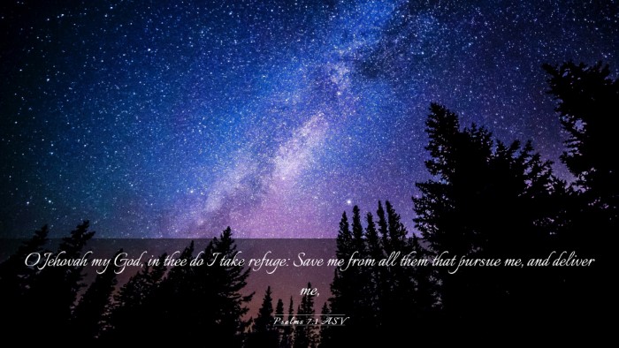 Picture 03 - Psalms 7:1 ASV Desktop Wallpaper - O Jehovah my God, in thee do I take refuge: Save - Desktop Bible Verse Wallpaper