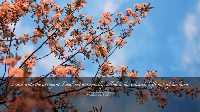 Picture 03 - Psalms 75:4 ASV Desktop Wallpaper - I said unto the arrogant, Deal not arrogantly; - Desktop Bible Verse Wallpaper