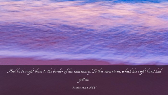 Picture 03 - Psalms 78:54 ASV Desktop Wallpaper - And he brought them to the border of his - Desktop Bible Verse Wallpaper