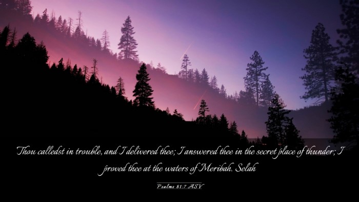 Picture 03 - Psalms 81:7 ASV Desktop Wallpaper - Thou calledst in trouble, and I delivered thee; I - Desktop Bible Verse Wallpaper