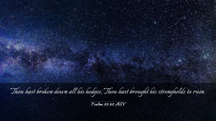 Picture 03 - Psalms 89:40 ASV Desktop Wallpaper - Thou hast broken down all his hedges; Thou hast - Desktop Bible Verse Wallpaper
