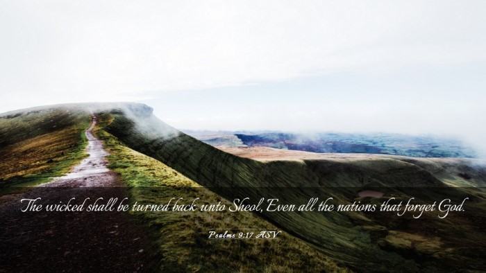 Picture 03 - Psalms 9:17 ASV Desktop Wallpaper - The wicked shall be turned back unto Sheol, Even - Desktop Bible Verse Wallpaper