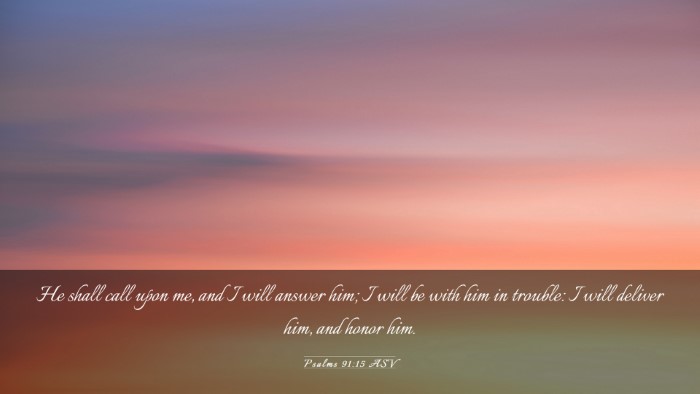 Picture 03 - Psalms 91:15 ASV Desktop Wallpaper - He shall call upon me, and I will answer him; I - Desktop Bible Verse Wallpaper