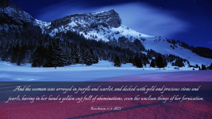 Picture 03 - Revelation 17:4 ASV Desktop Wallpaper - And the woman was arrayed in purple and scarlet, - Desktop Bible Verse Wallpaper