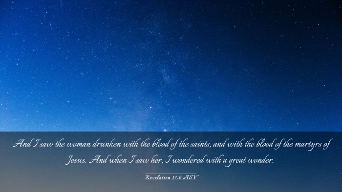 Picture 03 - Revelation 17:6 ASV Desktop Wallpaper - And I saw the woman drunken with the blood of the - Desktop Bible Verse Wallpaper