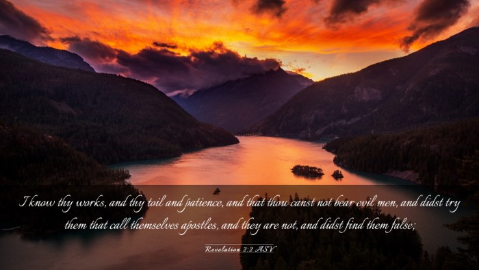 Picture 03 - Revelation 2:2 ASV Desktop Wallpaper - I know thy works, and thy toil and patience, and - Desktop Bible Verse Wallpaper