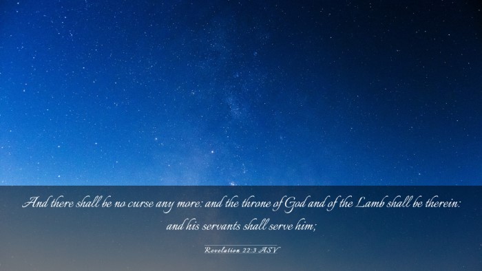 Picture 03 - Revelation 22:3 ASV Desktop Wallpaper - And there shall be no curse any more: and the - Desktop Bible Verse Wallpaper