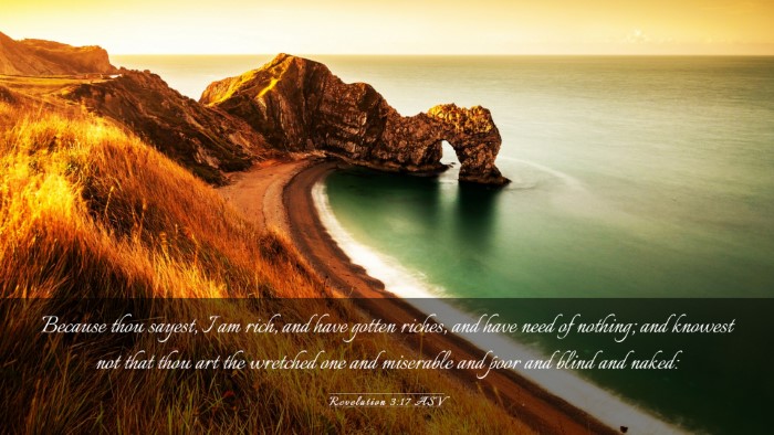 Picture 03 - Revelation 3:17 ASV Desktop Wallpaper - Because thou sayest, I am rich, and have gotten - Desktop Bible Verse Wallpaper