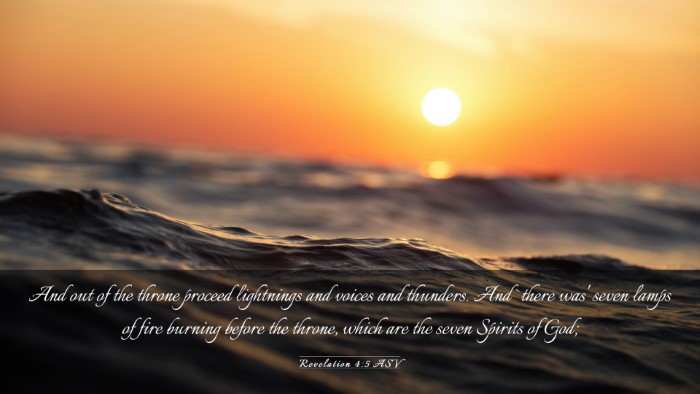 Picture 03 - Revelation 4:5 ASV Desktop Wallpaper - And out of the throne proceed lightnings and - Desktop Bible Verse Wallpaper