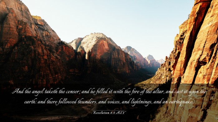 Picture 03 - Revelation 8:5 ASV Desktop Wallpaper - And the angel taketh the censer; and he filled it - Desktop Bible Verse Wallpaper