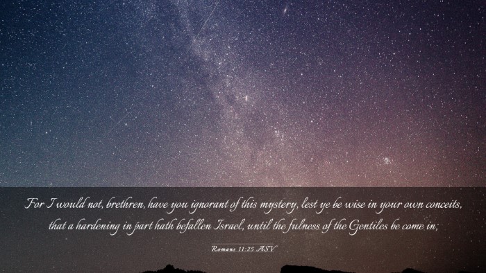 Picture 03 - Romans 11:25 ASV Desktop Wallpaper - For I would not, brethren, have you ignorant of - Desktop Bible Verse Wallpaper