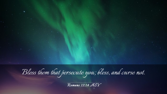 Picture 03 - Romans 12:14 ASV Desktop Wallpaper - Bless them that persecute you; bless, and curse - Desktop Bible Verse Wallpaper