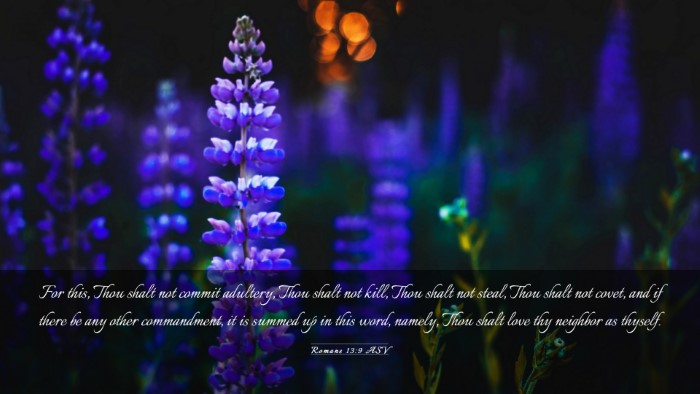 Picture 03 - Romans 13:9 ASV Desktop Wallpaper - For this, Thou shalt not commit adultery, Thou - Desktop Bible Verse Wallpaper