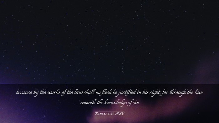 Picture 03 - Romans 3:20 ASV Desktop Wallpaper - because by the works of the law shall no flesh be - Desktop Bible Verse Wallpaper