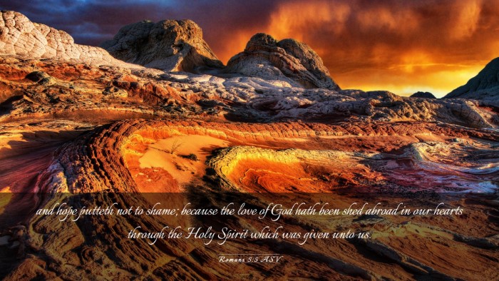 Picture 03 - Romans 5:5 ASV Desktop Wallpaper - and hope putteth not to shame; because the love - Desktop Bible Verse Wallpaper