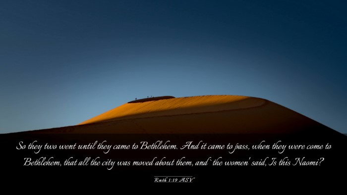 Picture 03 - Ruth 1:19 ASV Desktop Wallpaper - So they two went until they came to Bethlehem. - Desktop Bible Verse Wallpaper