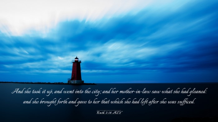 Picture 03 - Ruth 2:18 ASV Desktop Wallpaper - And she took it up, and went into the city; and - Desktop Bible Verse Wallpaper