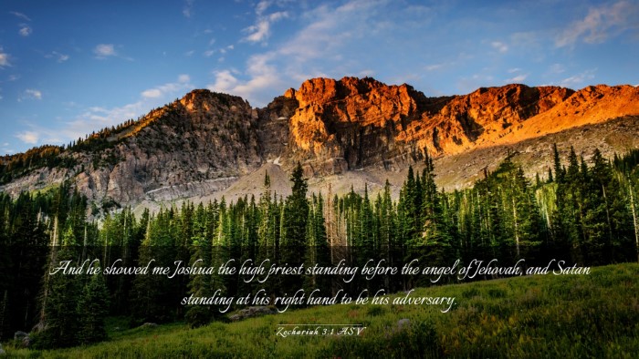Picture 03 - Zechariah 3:1 ASV Desktop Wallpaper - And he showed me Joshua the high priest standing - Desktop Bible Verse Wallpaper