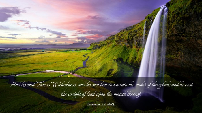 Picture 03 - Zechariah 5:8 ASV Desktop Wallpaper - And he said, This is Wickedness: and he cast her - Desktop Bible Verse Wallpaper