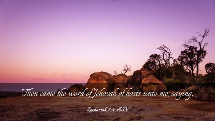 Picture 03 - Zechariah 7:4 ASV Desktop Wallpaper - Then came the word of Jehovah of hosts unto me, - Desktop Bible Verse Wallpaper