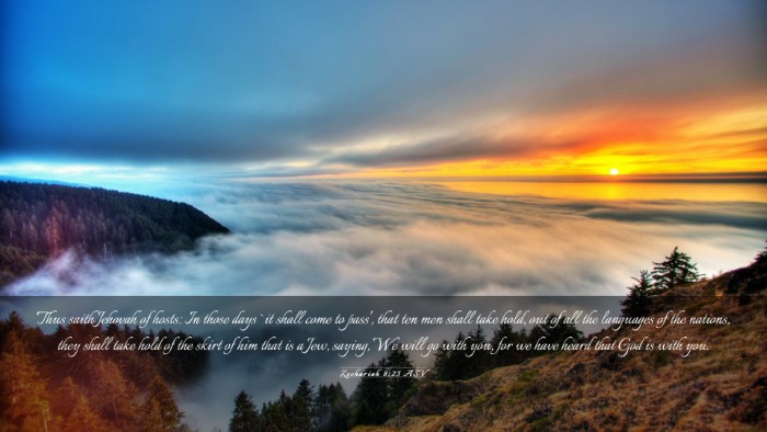 Picture 03 - Zechariah 8:23 ASV Desktop Wallpaper - Thus saith Jehovah of hosts: In those days `it - Desktop Bible Verse Wallpaper