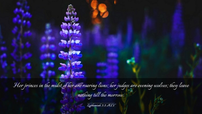 Picture 03 - Zephaniah 3:3 ASV Desktop Wallpaper - Her princes in the midst of her are roaring - Desktop Bible Verse Wallpaper