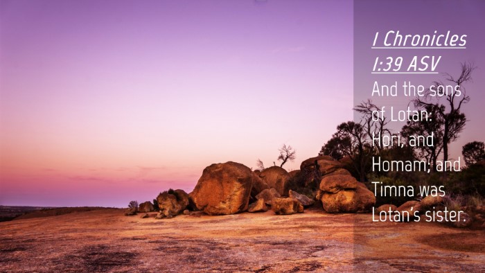 Picture 04 - 1 Chronicles 1:39 ASV Desktop Wallpaper - And the sons of Lotan: Hori, and Homam; and Timna - Desktop Bible Verse Wallpaper