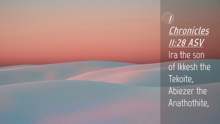 Picture 04 - 1 Chronicles 11:28 ASV Desktop Wallpaper - Ira the son of Ikkesh the Tekoite, Abiezer the - Desktop Bible Verse Wallpaper