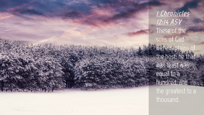 Picture 04 - 1 Chronicles 12:14 ASV Desktop Wallpaper - These of the sons of Gad were captains of the - Desktop Bible Verse Wallpaper