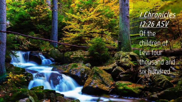 Picture 04 - 1 Chronicles 12:26 ASV Desktop Wallpaper - Of the children of Levi four thousand and six - Desktop Bible Verse Wallpaper