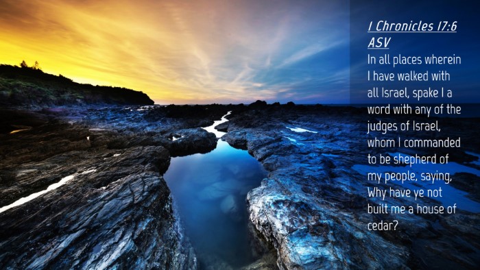 Picture 04 - 1 Chronicles 17:6 ASV Desktop Wallpaper - In all places wherein I have walked with all - Desktop Bible Verse Wallpaper