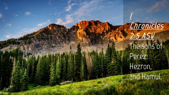 Picture 04 - 1 Chronicles 2:5 ASV Desktop Wallpaper - The sons of Perez: Hezron, and - Desktop Bible Verse Wallpaper