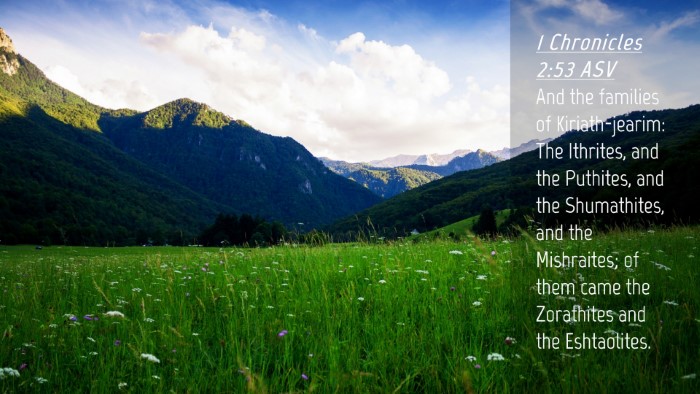 Picture 04 - 1 Chronicles 2:53 ASV Desktop Wallpaper - And the families of Kiriath-jearim: The Ithrites, - Desktop Bible Verse Wallpaper