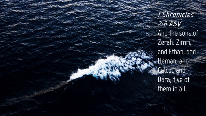 Picture 04 - 1 Chronicles 2:6 ASV Desktop Wallpaper - And the sons of Zerah: Zimri, and Ethan, and - Desktop Bible Verse Wallpaper