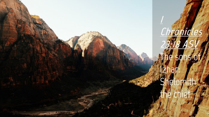 Picture 04 - 1 Chronicles 23:18 ASV Desktop Wallpaper - The sons of Izhar: Shelomith the - Desktop Bible Verse Wallpaper