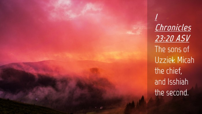 Picture 04 - 1 Chronicles 23:20 ASV Desktop Wallpaper - The sons of Uzziel: Micah the chief, and Isshiah - Desktop Bible Verse Wallpaper