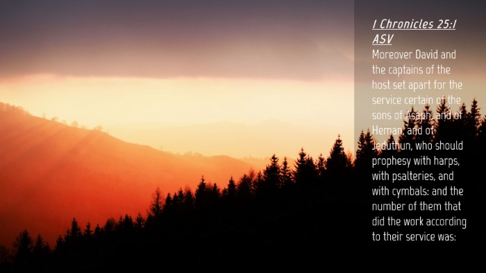 Picture 04 - 1 Chronicles 25:1 ASV Desktop Wallpaper - Moreover David and the captains of the host set - Desktop Bible Verse Wallpaper