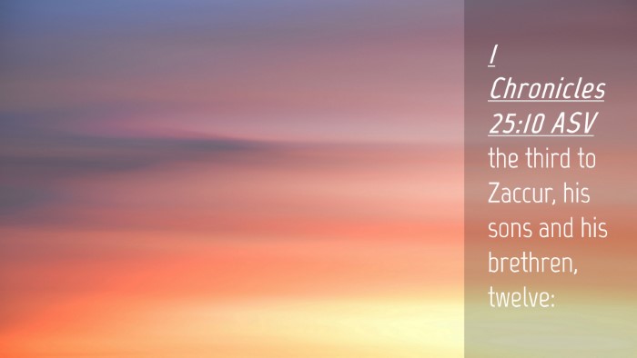Picture 04 - 1 Chronicles 25:10 ASV Desktop Wallpaper - the third to Zaccur, his sons and his brethren, - Desktop Bible Verse Wallpaper