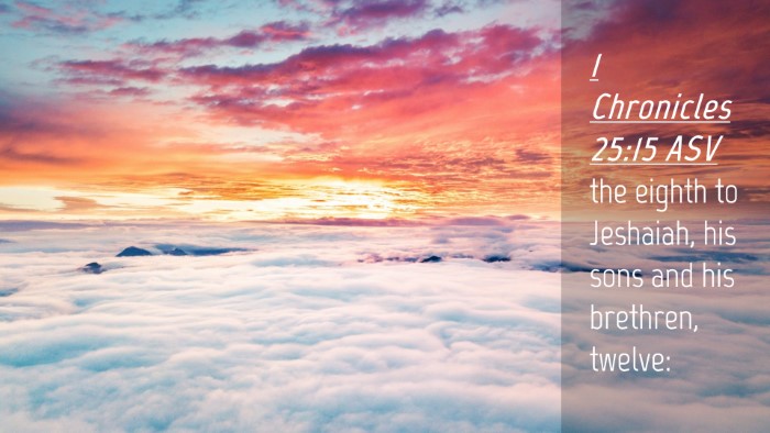 Picture 04 - 1 Chronicles 25:15 ASV Desktop Wallpaper - the eighth to Jeshaiah, his sons and his - Desktop Bible Verse Wallpaper